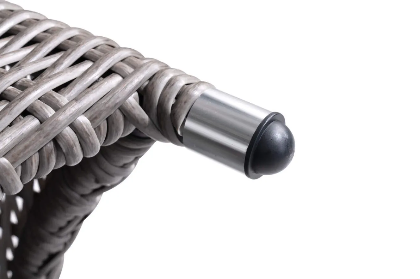 Discount Vigo Rollliege, stahlgrau-meliert, Alu/Polyrattan, 198x68x96 cm, rollbar, inklusive Polster Gartenliegen