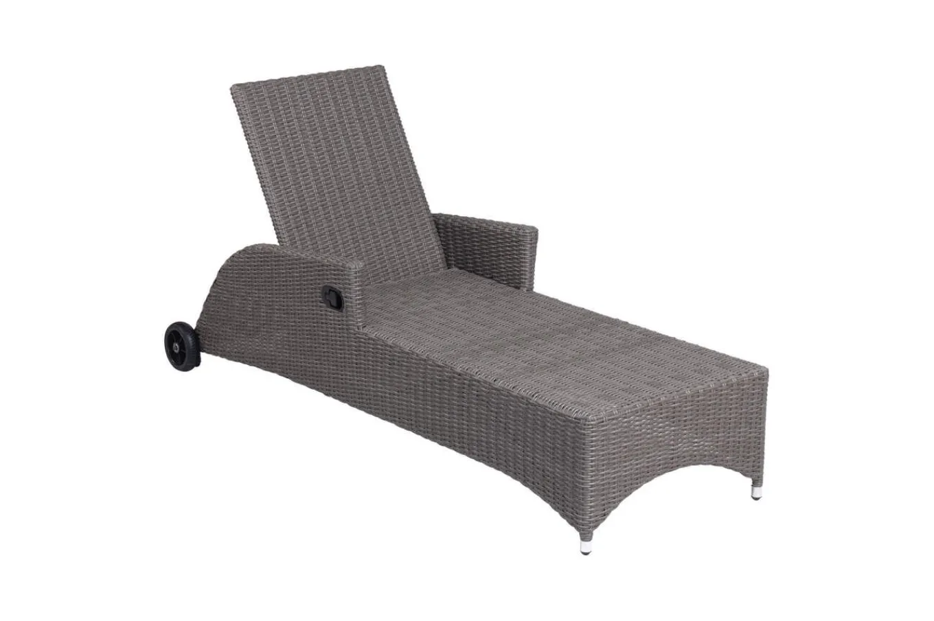 Discount Vigo Rollliege, stahlgrau-meliert, Alu/Polyrattan, 198x68x96 cm, rollbar, inklusive Polster Gartenliegen