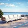 Best Visby Gartenlounge 4-teilig, creme/weiß, Alu/Stahl, inkl. Polster, abnehmbare Bezüge, elektrophoretisch beschichtet Gartenlounge|Edelstahl-Gartenmöbel