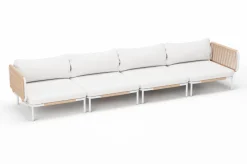 Best Visby Gartenlounge 4-teilig, creme/weiß, Alu/Stahl, inkl. Polster, abnehmbare Bezüge, elektrophoretisch beschichtet Gartenlounge|Edelstahl-Gartenmöbel