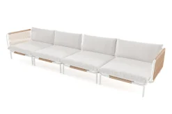Best Visby Gartenlounge 4-teilig, creme/weiß, Alu/Stahl, inkl. Polster, abnehmbare Bezüge, elektrophoretisch beschichtet Gartenlounge|Edelstahl-Gartenmöbel