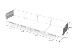 Best Visby Gartenlounge 4-teilig, creme/weiß, Alu/Stahl, inkl. Polster, abnehmbare Bezüge, elektrophoretisch beschichtet Gartenlounge|Edelstahl-Gartenmöbel