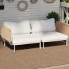 Visby Gartenlounge 2-teilig, creme/weiß, Alu/Stahl, inkl. Kissen, elektrophoretisch beschichtet Gartenlounge|Edelstahl-Gartenmöbel