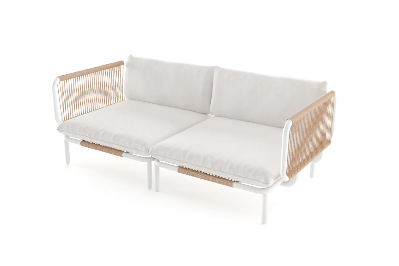 Visby Gartenlounge 2-teilig, creme/weiß, Alu/Stahl, inkl. Kissen, elektrophoretisch beschichtet Gartenlounge|Edelstahl-Gartenmöbel