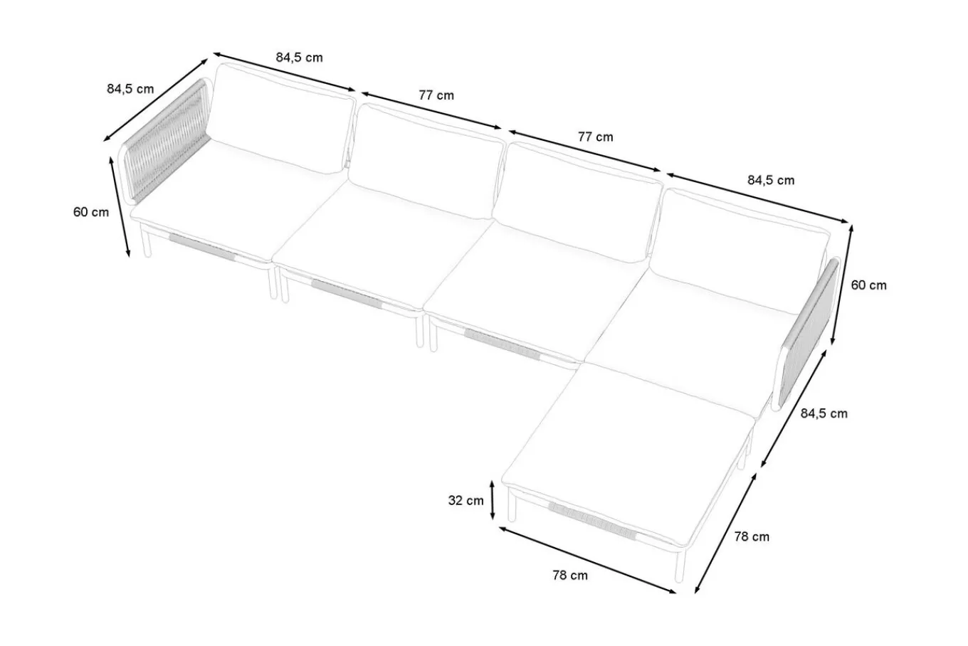 Discount Visby Gartenlounge 5-teilig, creme/weiß, Alu/Stahl, inkl. Polster & Ottomane,elektrophoretisch beschichtet Gartenlounge|Edelstahl-Gartenmöbel