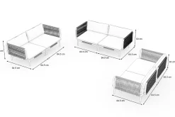 Best Visby Gartenlounge 6-teilig, creme/weiß, Alu/Stahl, inkl. Kissen, elektrophoretisch beschichtet Gartenlounge|Edelstahl-Gartenmöbel