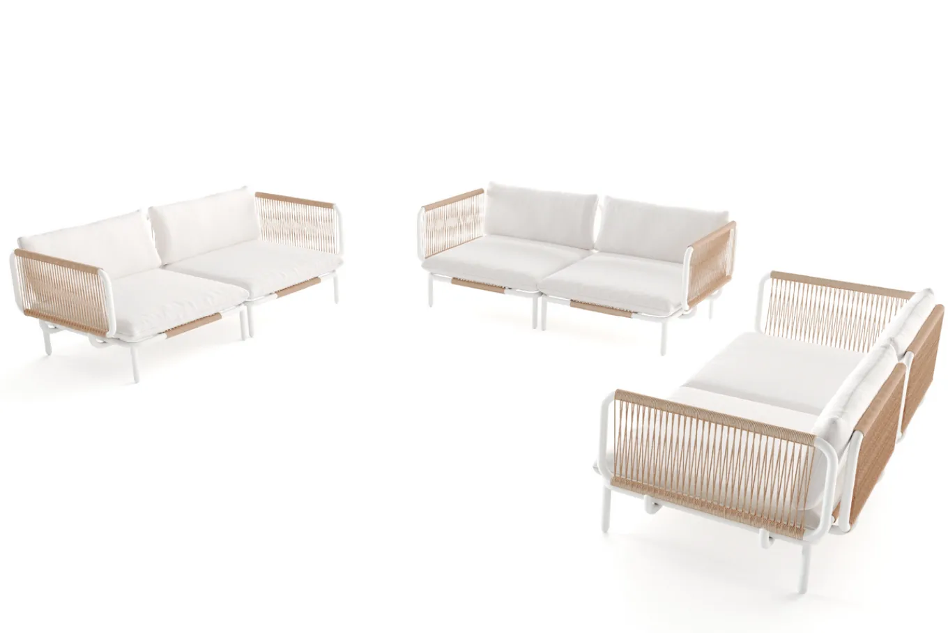 Best Visby Gartenlounge 6-teilig, creme/weiß, Alu/Stahl, inkl. Kissen, elektrophoretisch beschichtet Gartenlounge|Edelstahl-Gartenmöbel