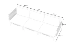 Clearance Visby Gartenlounge 3-teilig, creme/weiß, Alu/Stahl, inkl. Polster, abnehmbare Bezüge,elektrophoretisch beschichtet Gartenlounge|Edelstahl-Gartenmöbel