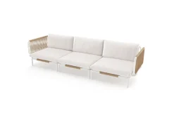 Clearance Visby Gartenlounge 3-teilig, creme/weiß, Alu/Stahl, inkl. Polster, abnehmbare Bezüge,elektrophoretisch beschichtet Gartenlounge|Edelstahl-Gartenmöbel