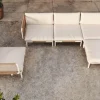 New Visby Gartenlounge 5-teilig, creme/weiß, Alu/Stahl, inkl. Kissen & Ottomane, elektrophoretisch beschichtet Gartenlounge|Edelstahl-Gartenmöbel