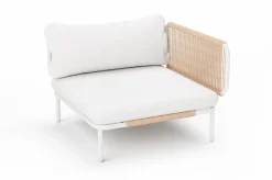 Online Visby Loungesofa Eckteil, creme/weiß, Alu/Stahl, inkl. Kissen, elektrophoretisch beschichtet Stahl-Gartenmöbel|Gartenlounge