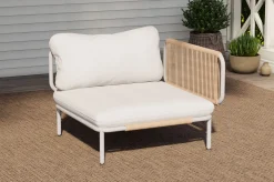 Online Visby Loungesofa Eckteil, creme/weiß, Alu/Stahl, inkl. Kissen, elektrophoretisch beschichtet Stahl-Gartenmöbel|Gartenlounge
