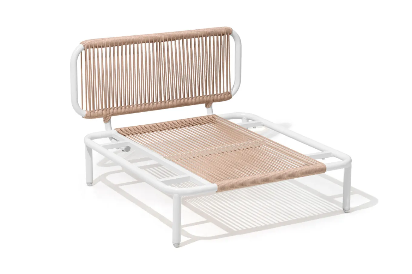 Outlet Visby Loungesofa Mittelteil, creme/weiß, Alu/Stahl, inkl. Kissen, elektrophoretisch beschichtet Stahl-Gartenmöbel|Gartenlounge