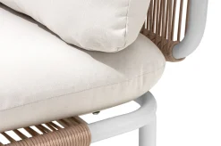 Outlet Visby Loungesofa Mittelteil, creme/weiß, Alu/Stahl, inkl. Kissen, elektrophoretisch beschichtet Stahl-Gartenmöbel|Gartenlounge