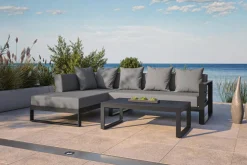 Outlet Willis Ecklounge, anthrazit matt, Aluminium/Polyester, 5 Personen, inkl. Beistelltisch Gartenlounge|Aluminium-Gartenmöbel