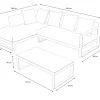 Online Willis Ecklounge, silber, Aluminium/Polyester, 5 Personen, inkl. Beistelltisch Gartenlounge