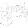 Discount Zadar Garten-Essgruppe mit 6 Sesseln, natur/grau, Teak/Aluminium/Textilene, 200 x 100 cm, ergonomisch, verstellbare Rückenlehne Garten-Essgruppen|Aluminium-Gartenmöbel