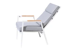 Discount Zadar Garten-Essgruppe mit 6 Sesseln, natur/grau, Teak/Aluminium/Textilene, 200 x 100 cm, ergonomisch, verstellbare Rückenlehne Garten-Essgruppen|Aluminium-Gartenmöbel
