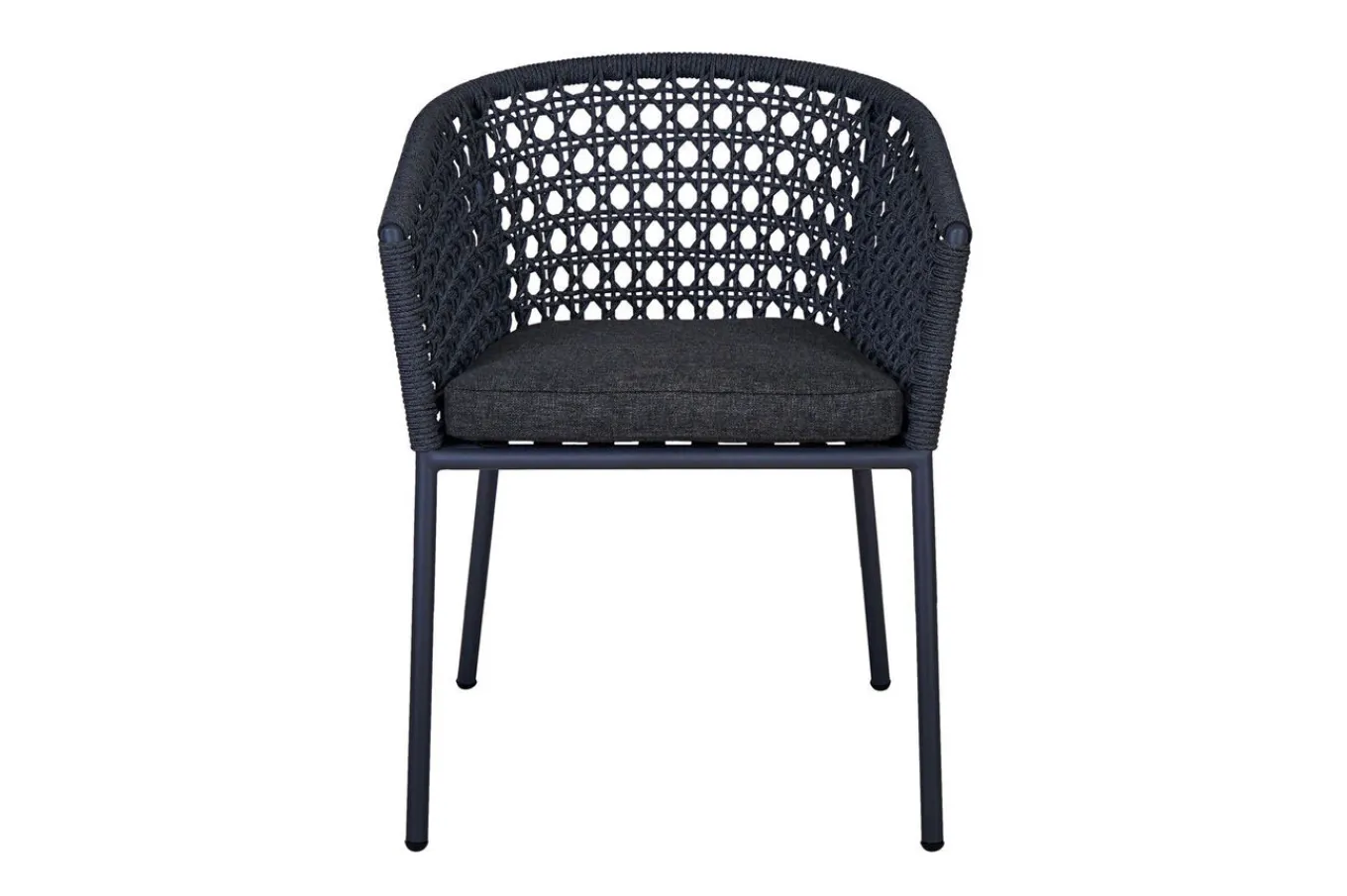 Clearance Zui Diningsessel, anthrazit, Alu/Rope, 66 x 64 x 85 cm, inkl. Polster mit Reißverschluss Gartenstühle & Gartensessel