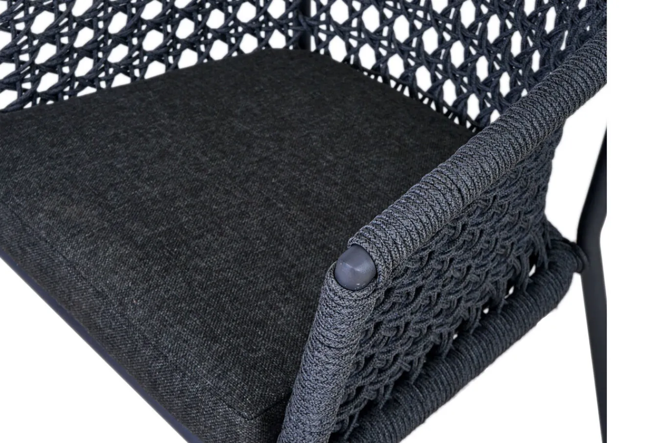 Clearance Zui Diningsessel, anthrazit, Alu/Rope, 66 x 64 x 85 cm, inkl. Polster mit Reißverschluss Gartenstühle & Gartensessel