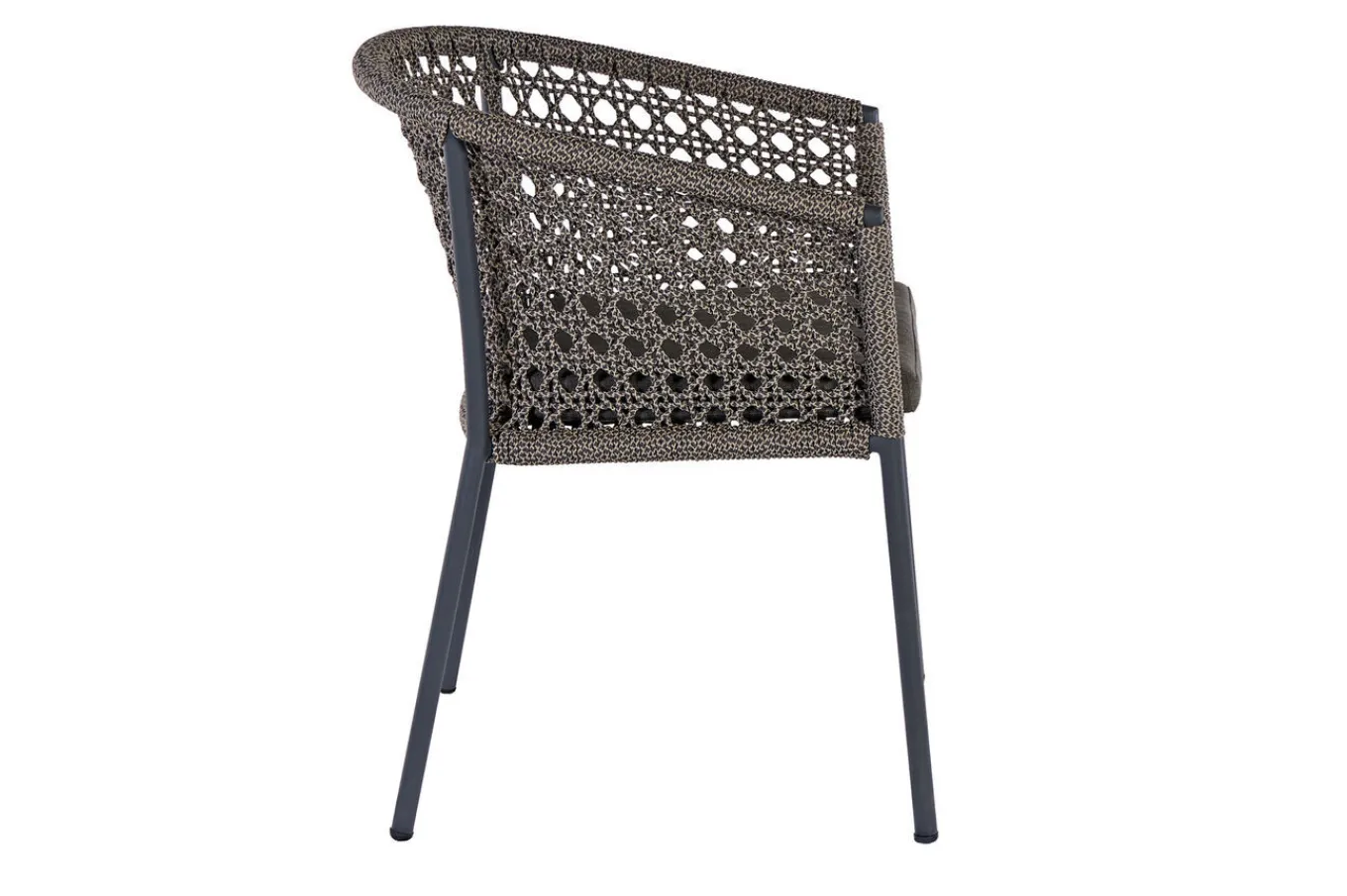 Outlet Zui Diningsessel, hellgrau, Alu/Rope, 66 x 64 x 85 cm, inkl. Polster mit Reißverschluss Gartenstühle & Gartensessel