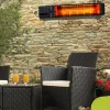 Heizstrahler, schwarz, Aluminium, 58x15xcm, wassergeschützt, Fernbedienung mit 2 Stufen Aluminium-Gartenmöbel|Heizstrahler