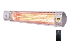 Outlet XD-Y Heizstrahler, silber, Alu, 67,5 x 10,5 x 7,2 cm, staubdicht und wassergeschützt, Fernbedienung mit 2 Stufen Heizstrahler