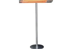 Outlet XD-Y Heizstrahler, silber, Alu, 67,5 x 10,5 x 7,2 cm, staubdicht und wassergeschützt, Fernbedienung mit 2 Stufen Heizstrahler