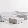 Hot Abdeckhauben-Set für Lunare Lounge Light Plus, hellgrau, Polyester/TPU, atmungsaktiv, UV50+, doppelte Nähte, mit Kordelzug & verbundener Tasche Schutzhüllen