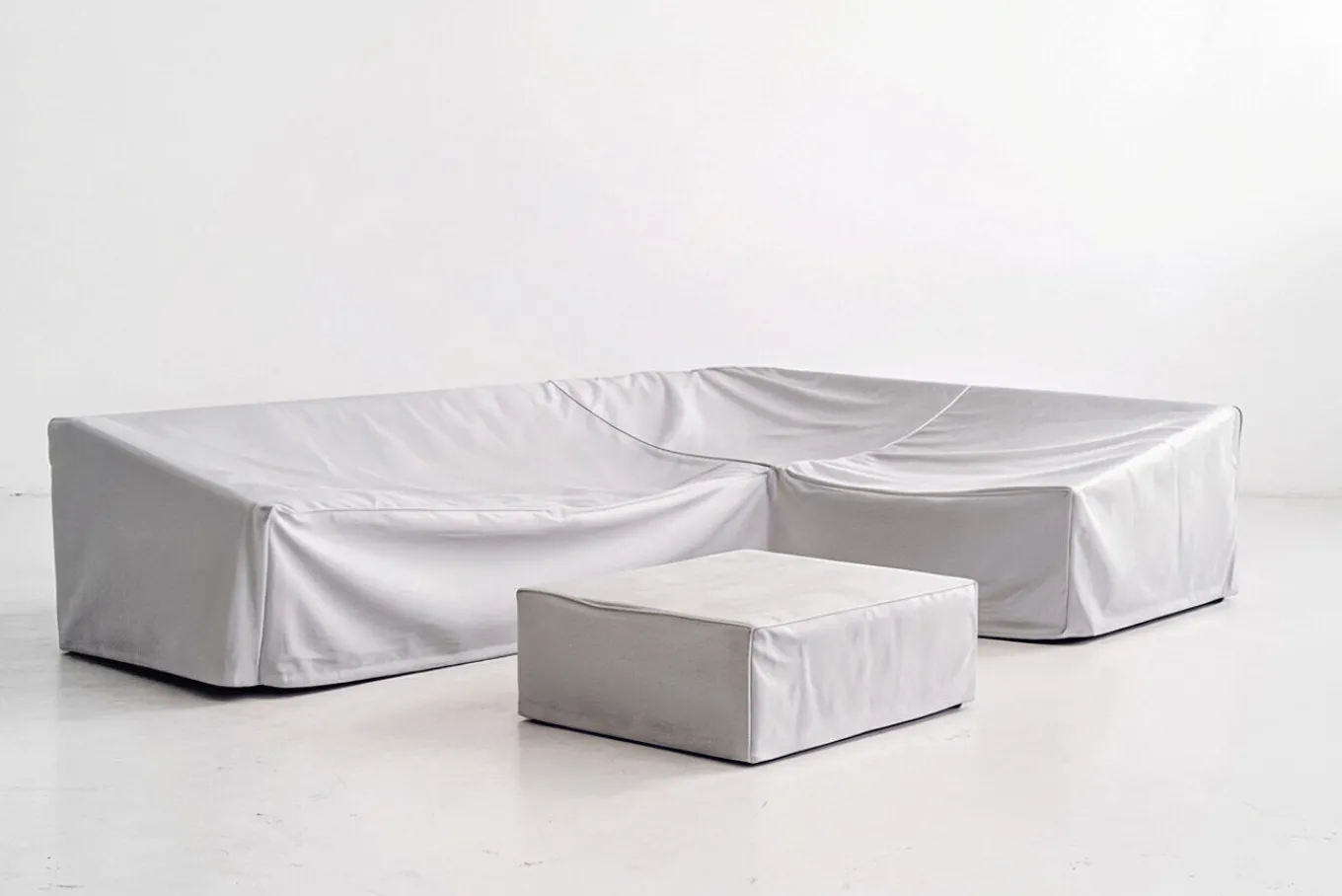 Hot Abdeckhauben-Set für Lunare Lounge Light Plus, hellgrau, Polyester/TPU, atmungsaktiv, UV50+, doppelte Nähte, mit Kordelzug & verbundener Tasche Schutzhüllen