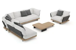 Online Aurora L Gartenlounge, anthrazit/pale silver, Alu/Polyester/Rope, ink. Polster Gartenlounge