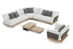 Online Aurora L Gartenlounge, anthrazit/pale silver, Alu/Polyester/Rope, ink. Polster Gartenlounge
