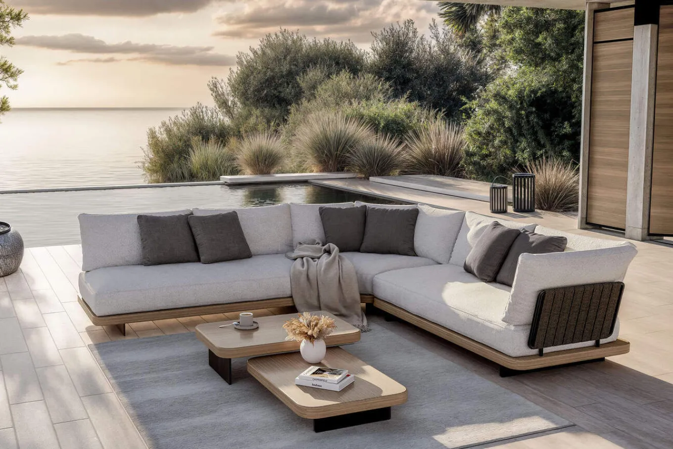 Sale Aurora M Gartenlounge, anthrazit/pale silver, Alu/Polyester/Rope, pulverbeschichtet, inkl. Polster Gartenlounge