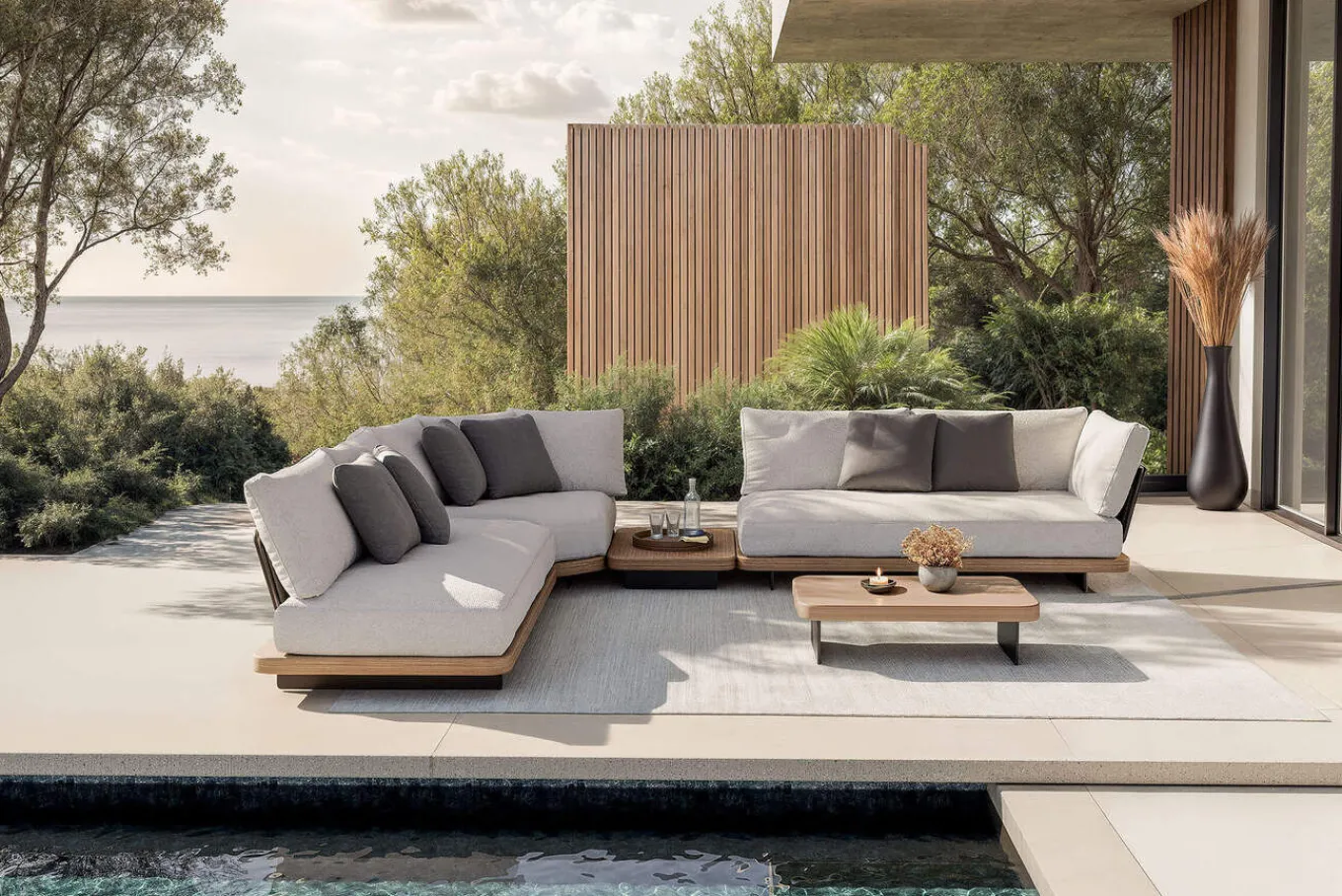 Sale Aurora M Gartenlounge, anthrazit/pale silver, Alu/Polyester/Rope, pulverbeschichtet, inkl. Polster Gartenlounge