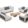 New Aurora XL Gartenlounge, anthrazit/pale silver, Alu/Polyester/Rope, großzügige Sitzfläche, Holzdekor Gartenlounge