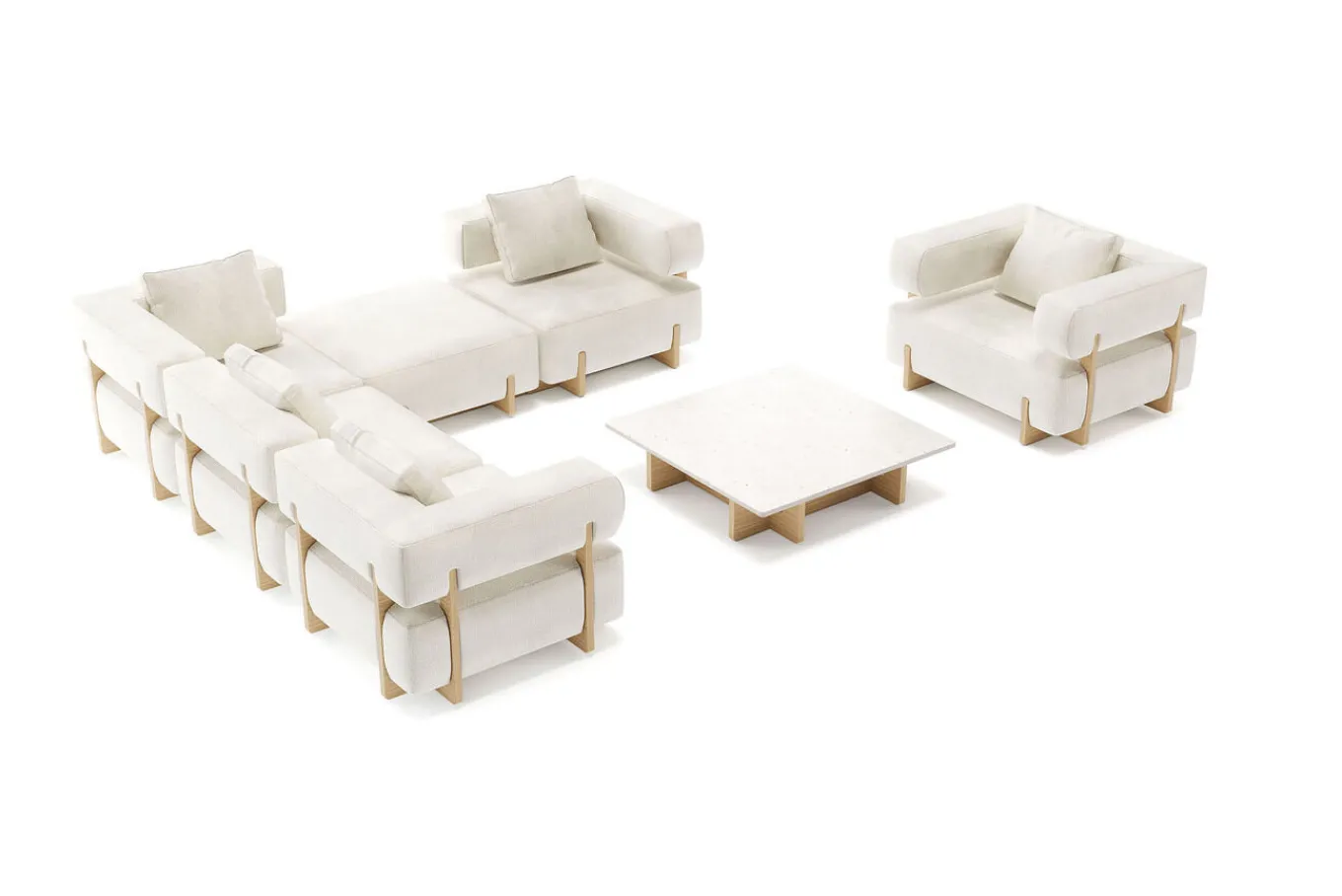 Best Epoque L Gartenlounge, beige/cloud weave, Alu/Polyester/Schaumstoff, inkl. Polster Gartenlounge