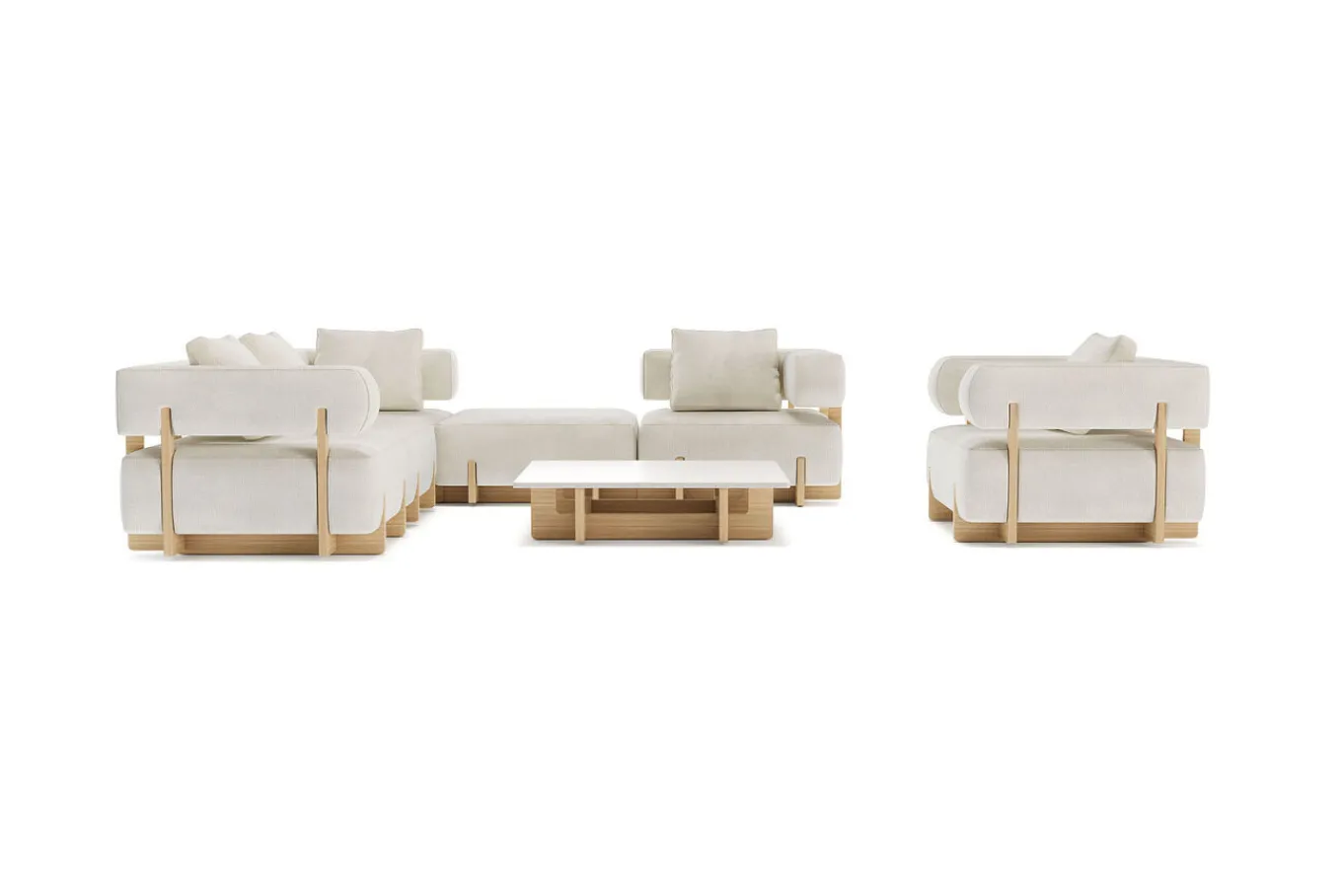 Best Epoque L Gartenlounge, beige/cloud weave, Alu/Polyester/Schaumstoff, inkl. Polster Gartenlounge
