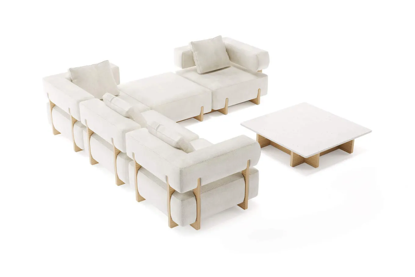 Hot Epoque M Gartenlounge, beige/cloud weave, Alu/Polyester/Schaumstoff, inkl. Polster Gartenlounge