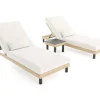 Hot Lunare Gartenliegen 2er Set, anthrazit/ cashmere sand, Alu/Polyester/Schaumstoff, 205 x 90 cm, 6-fach verstellbar, inkl. Beistelltisch Gartenliegen