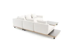Best Lunare M Gartenlounge, cashmere sand/anthrazit, Alu/Polyester, 290 x 200 cm, Holzdekor, Quick Dry Foam Gartenlounge