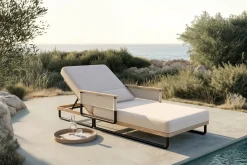 Hot Reverie Gartenliege, creme/anthrazit, Alu/Polyester/Rope, 200 x 82 x 30 cm, 6-fach verstellbar, inkl. Polster Gartenliegen