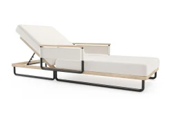 Hot Reverie Gartenliege, creme/anthrazit, Alu/Polyester/Rope, 200 x 82 x 30 cm, 6-fach verstellbar, inkl. Polster Gartenliegen