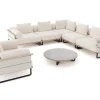 Best Reverie L Gartenlounge, creme/anthrazit, Alu/Polyester/Schaumstoff, 90 Ø cm Tisch , wetterfest, inkl. Kissen Gartenlounge