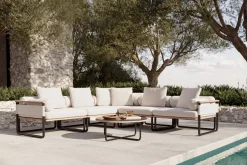 Reverie Light Gartenlounge, creme/anthrazit, Alu/Polyester/Glas, 330 x 240 cm, inkl. Polster Gartenlounge