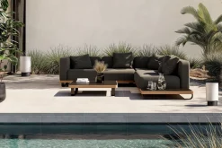 Outlet Solera M Gartenlounge, anthrazit/schwarz, Alu/Polyester/Glas, 290 x 200 cm, wetterfest, Quick Dry Foam, Holzdekor Gartenlounge