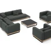 Best Solera XL Gartenlounge, anthrazit, Alu/Polyester/Glas, 90 x 90 cm Tisch, inkl. Polster Gartenlounge