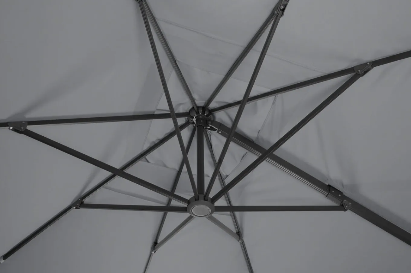 Best Exklusivmodell Rhodos Grande Ampelschirm, silbergrau, 400 x 300 cm, rechteckig Sonnenschirme