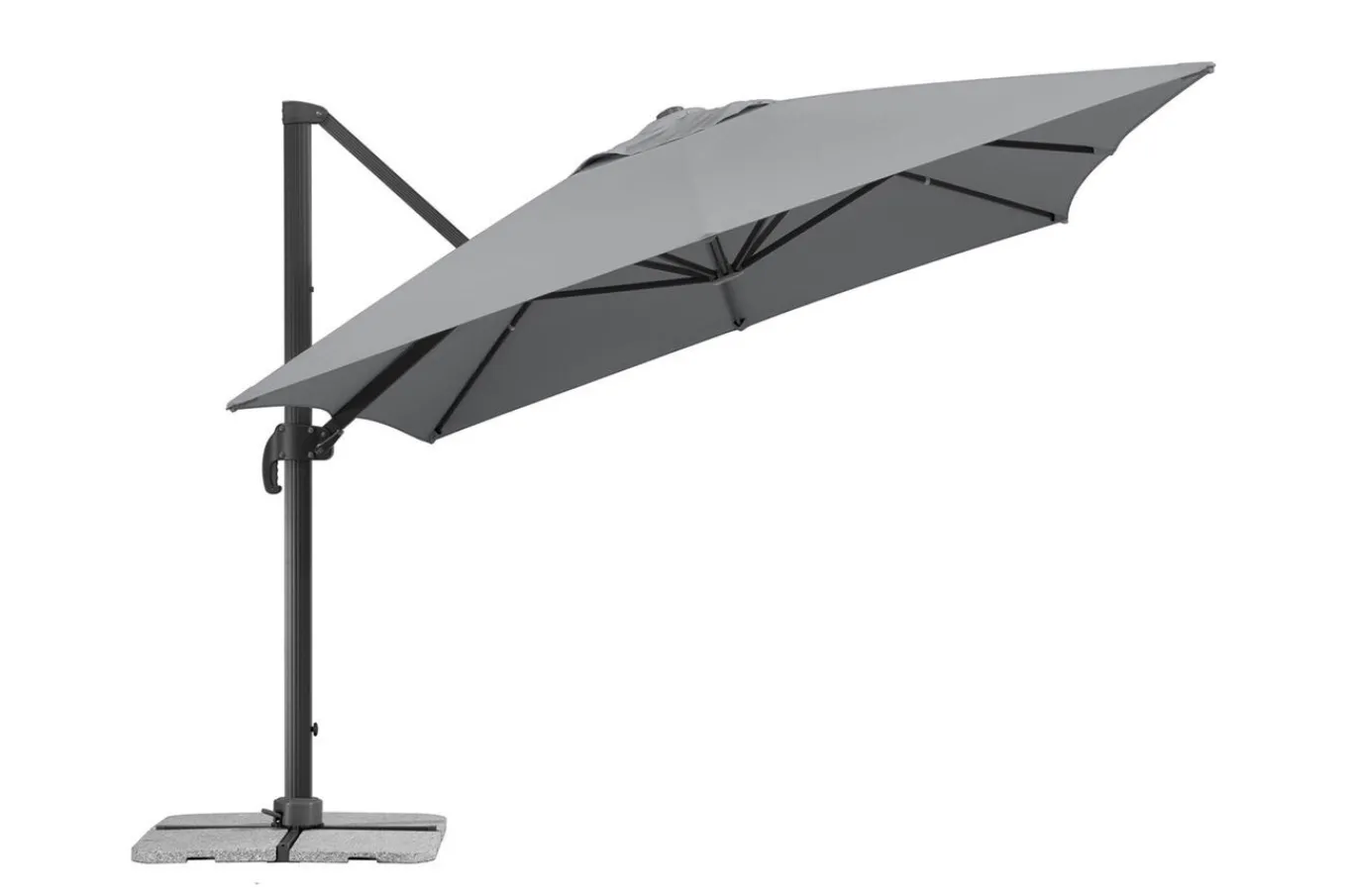 Best Exklusivmodell Rhodos Grande Ampelschirm, silbergrau, 400 x 300 cm, rechteckig Sonnenschirme