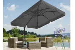 Outlet Rhodos Ampelschirm, anthrazit, quadratisch, 300 x 300 cm Sonnenschirme