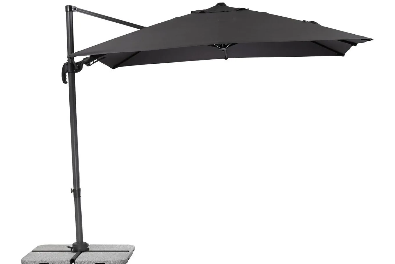 Rhodos Eco Twist Ampelschirm, anthrazit, quadratisch, 270 x 270 cm Sonnenschirme